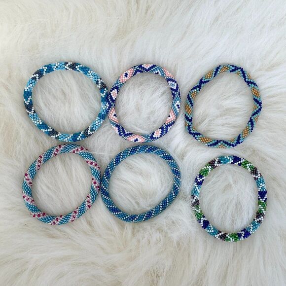 HAND CRAFTED in Nepal Beaded Bracelets (set of 6) #304 - Picture 3 of 5